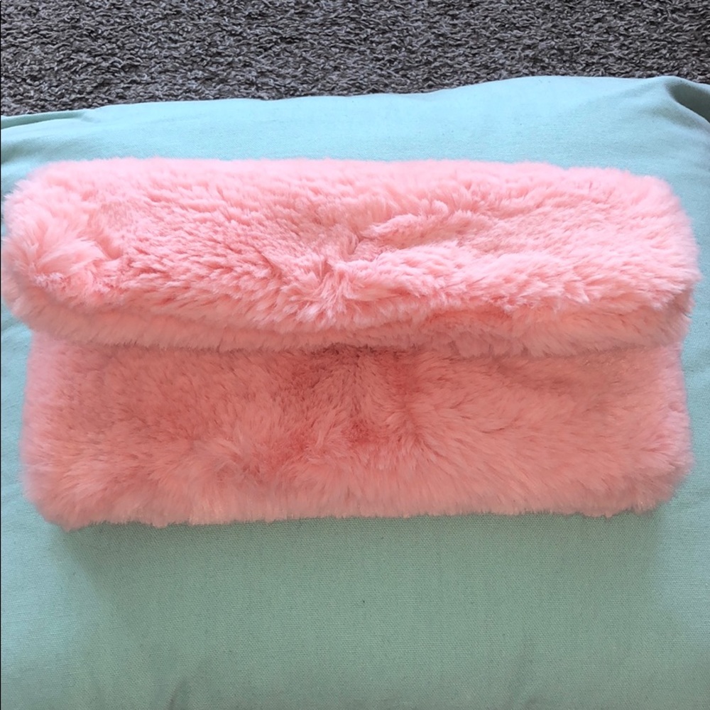 Can’t Clutch This Fuzzy Foldover Bag